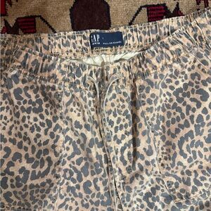 GAP Leopard Print Pull-On Barrel Pants